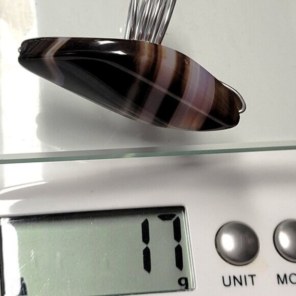 Statement Agate Cabochon Adjustable Band Handmade Semi Precious Ring - Picture 10 of 10